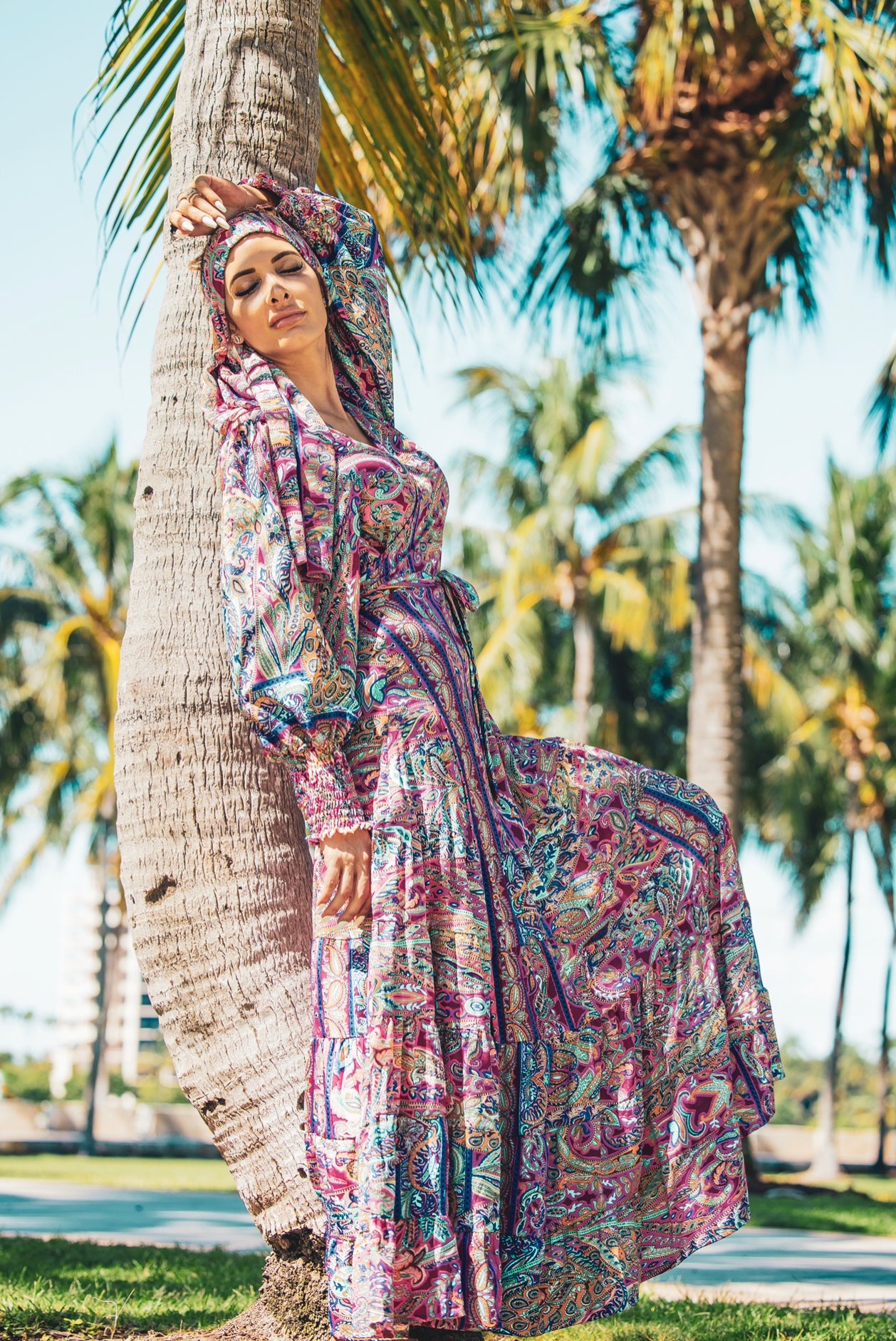 Serafina Kimono Set/ Retro Pink Print