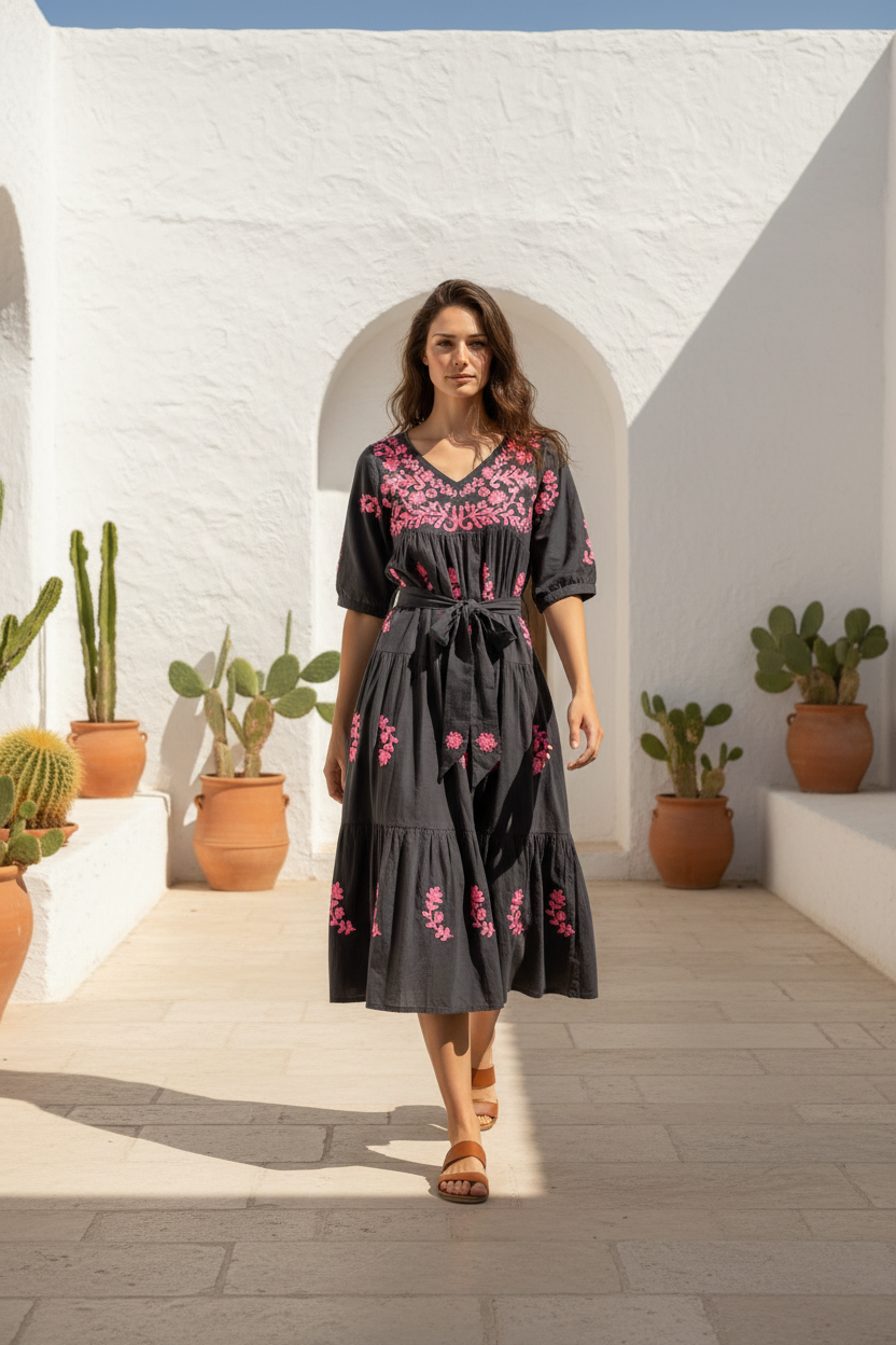 Valeria Dress embroidered