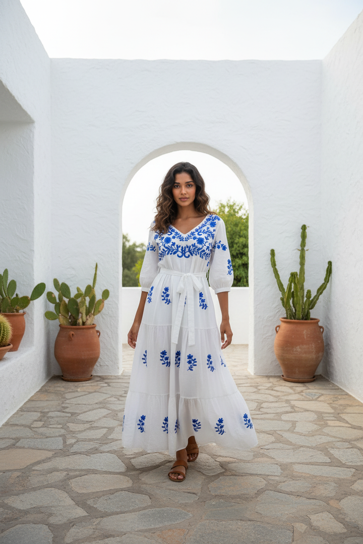 Valeria Dress embroidered