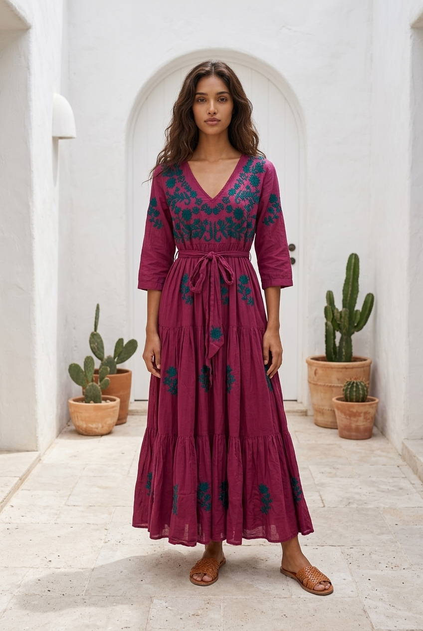 Valeria Dress embroidered