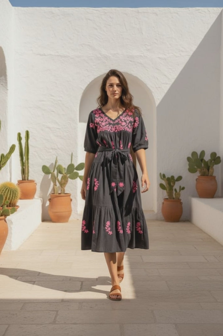 Valeria Dress embroidered