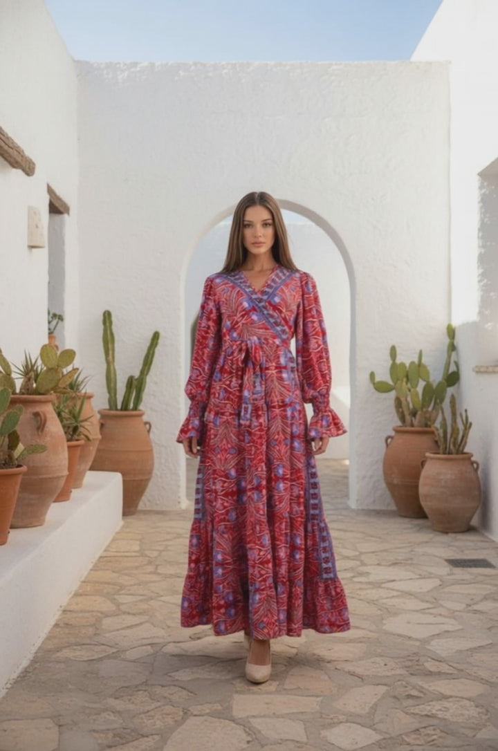 Ariana kimono dress print