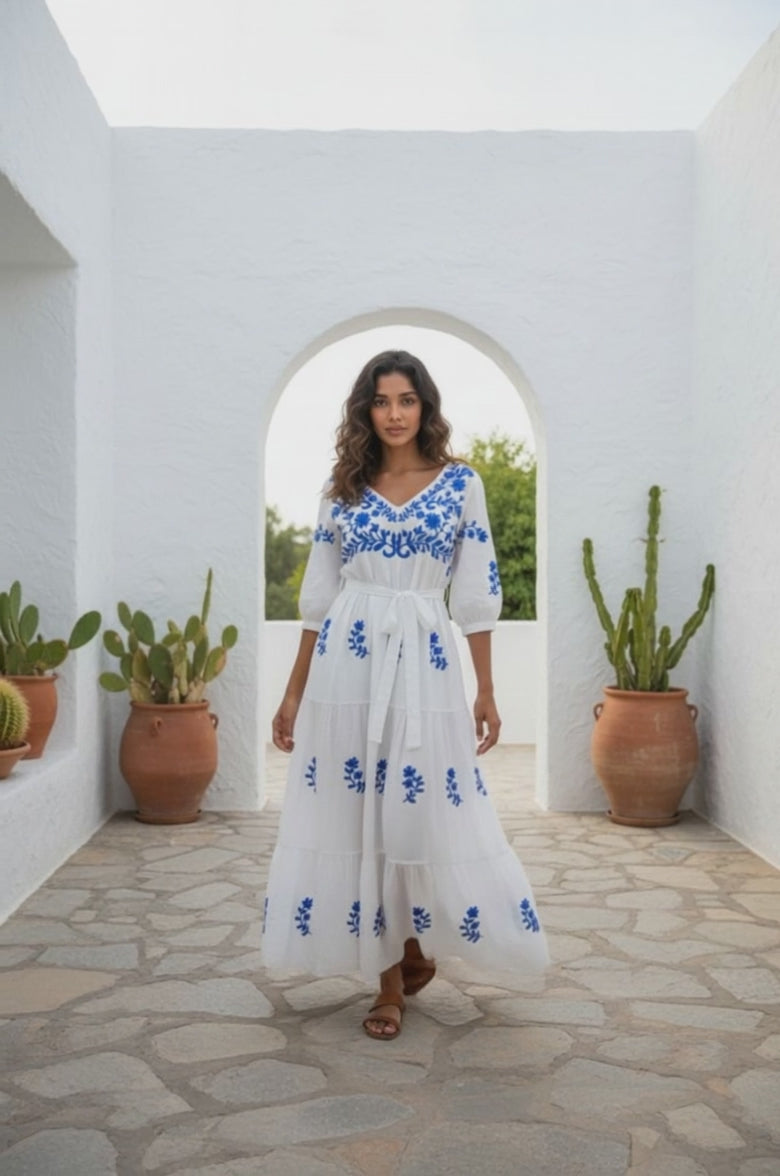 Valeria Dress embroidered