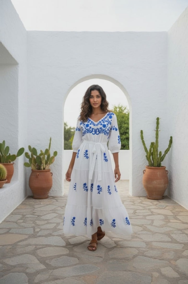 Valeria Dress embroidered