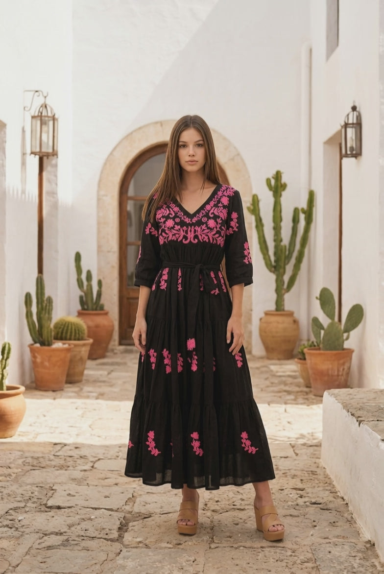 Valeria Dress embroidered