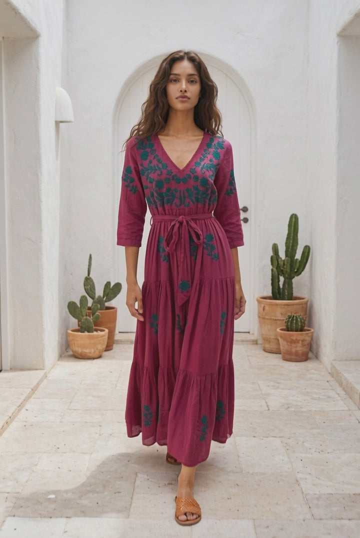 Valeria Dress embroidered